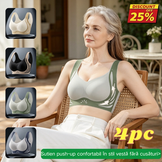 😍【Pachet de 4】Sutien pentru femei fără sârmă, dintr-o bucată❤️【40-85KG】