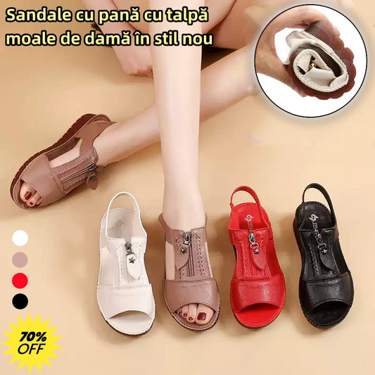 🔥🔥【REDUCERE DE 30%】【35-43】Sandale noi, plate, din piele naturală, anti-alunecare, cu talpă moale
