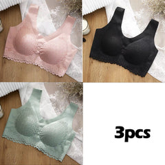 👙【Set de 3 piese】Sutien din dantelă nou și îmbunătățit, confortabil, mărime plus (reducere 49%)