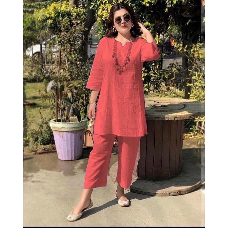 🔥【Top + Pantaloni】2026 costum casual pentru femei din bumbac și in, în stil etnic