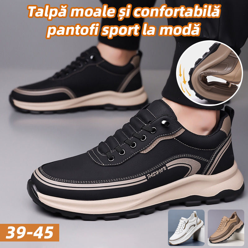 🔥[39-45]Pantofi sport din piele rezistentă la apă și murdărie, cu talpă moale pentru confort maxim