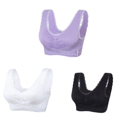 🔥Ofertă specială 💎【Pachet 3】 Sutien confortabil cu dantelă în față