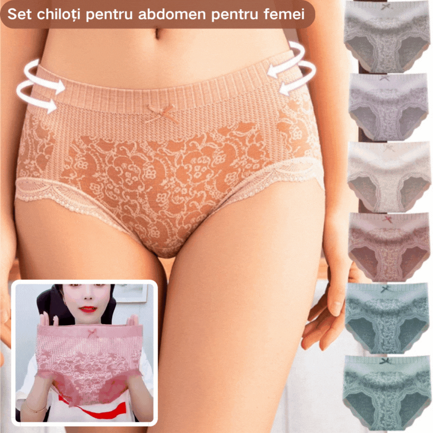 🔥【Cumpărați 4 primiți 4 gratuit】🔥Slip de damă cu talie înaltă, antibacteriană, absorbantă de umiditate