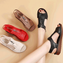 🔥🔥【REDUCERE DE 30%】【35-43】Sandale noi, plate, din piele naturală, anti-alunecare, cu talpă moale