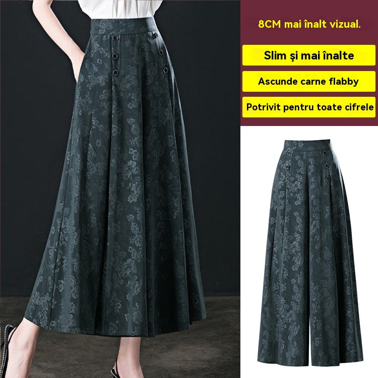 💚👖【M-5XL】2026, noi pantaloni casual drapeați cu talie înaltă și picioare largi