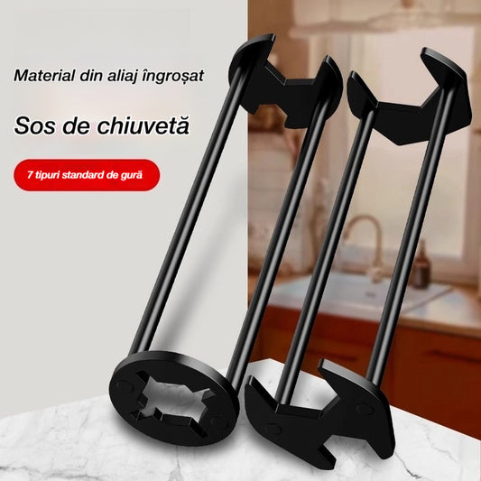 🔥【Cumpărați 1 obțineți 1 gratuit】Cheie multifuncțională pentru chiuvetă, cheie universală pentru țevi de apă, instrument de instalare și reparare a chiuvetei și robinetelor de baie