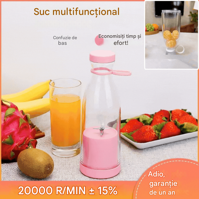 ✨🍎Storcător portabil - Ia-l cu tine și bucură-te de suc proaspăt și sănătos din fructe și legume oricând, oriunde.