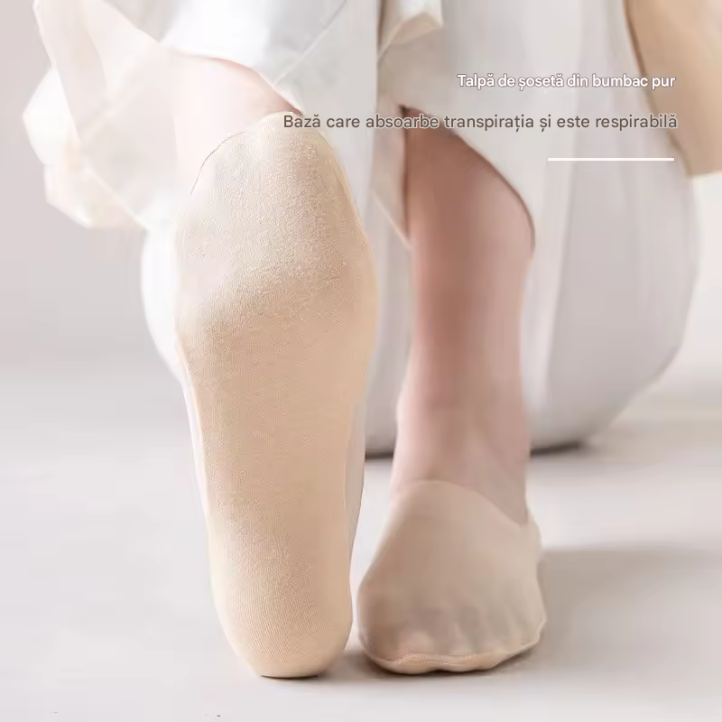 🧦【9 perechi】 Șosete invizibile, super subțiri, superficiale, din silicon antiderapante pentru femei