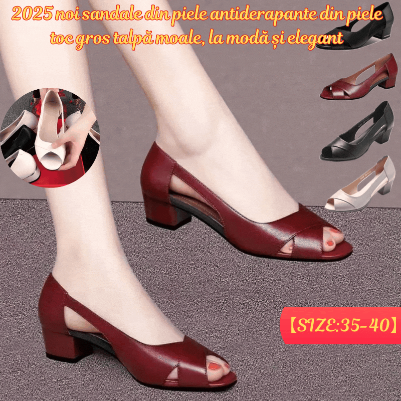 【35-40】2026 Nouă sandale din piele naturală antiderapante cu talpă moale