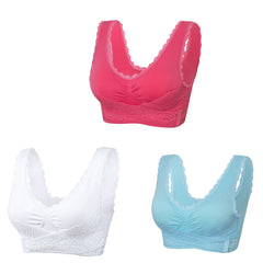 🔥Ofertă specială 💎【Pachet 3】 Sutien confortabil cu dantelă în față