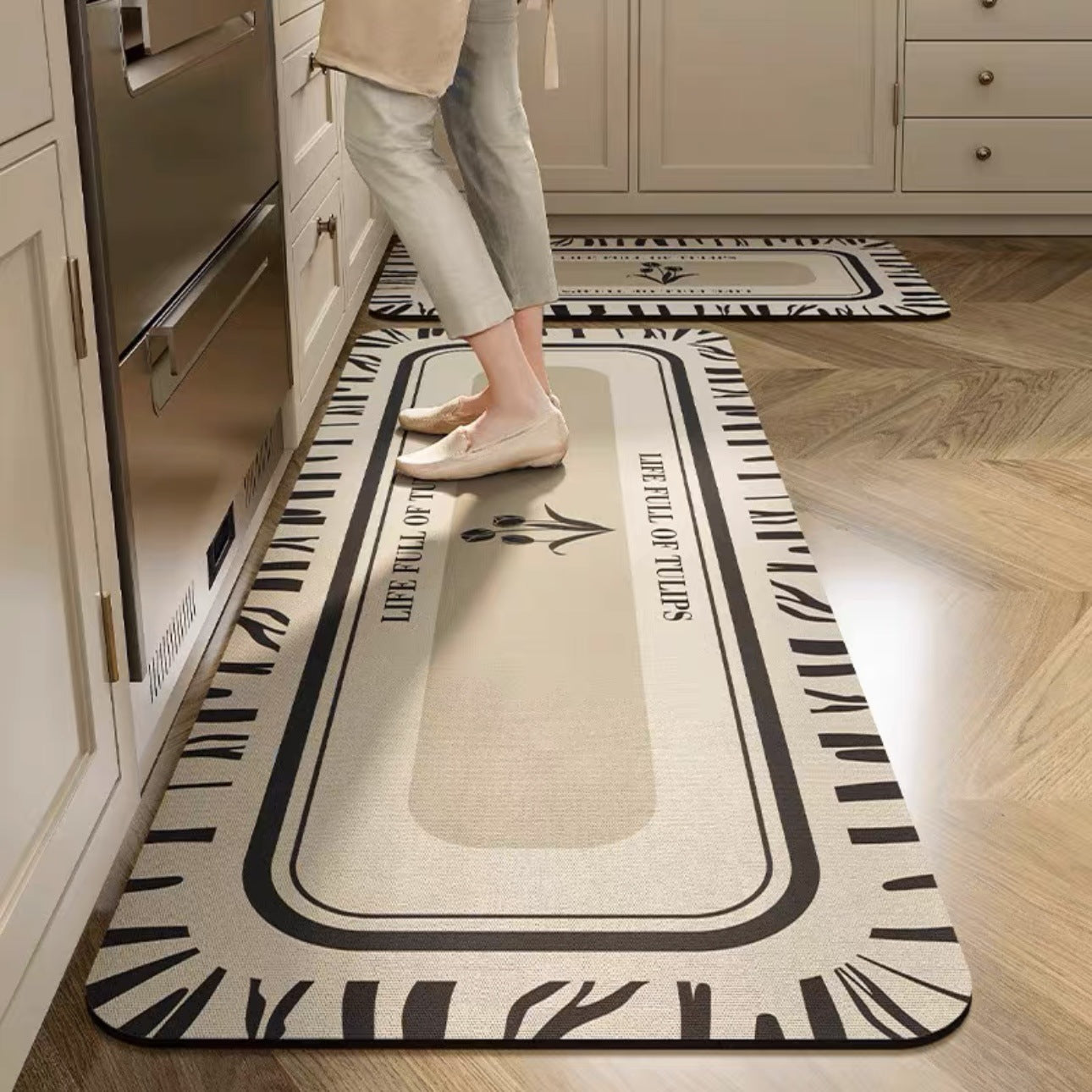 🛁  Covoraș absorbant ultra-rapid – podele uscate, siguranță garantată! 🌿 【Mare(40*120cm) + Mic(40*60cm)】