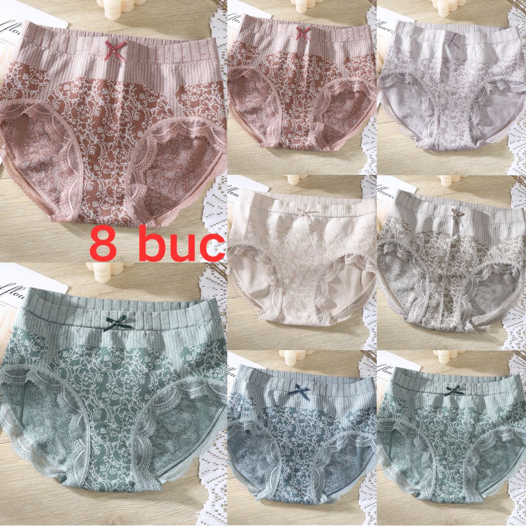 🔥【Cumpărați 4 primiți 4 gratuit】🔥Slip de damă cu talie înaltă, antibacteriană, absorbantă de umiditate