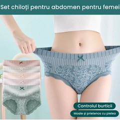 🔥【Cumpărați 4 primiți 4 gratuit】🔥Slip de damă cu talie înaltă, antibacteriană, absorbantă de umiditate