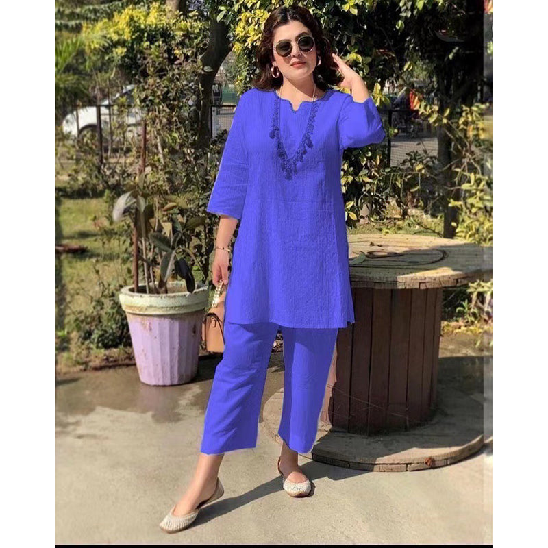 🔥【Top + Pantaloni】2026 costum casual pentru femei din bumbac și in, în stil etnic