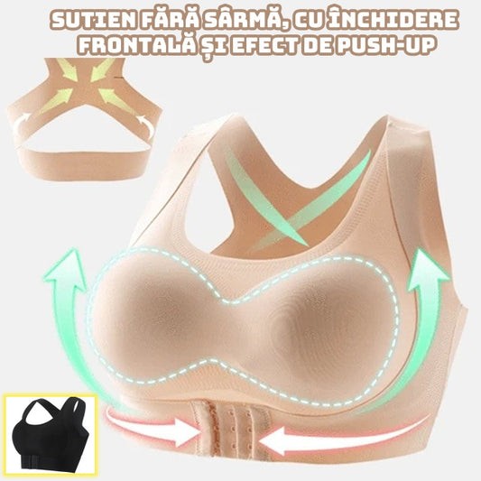 ✨【Cumpărați 1 obțineți 1 gratuit】Sutien fără sârmă, cu închidere frontală și efect de push-up