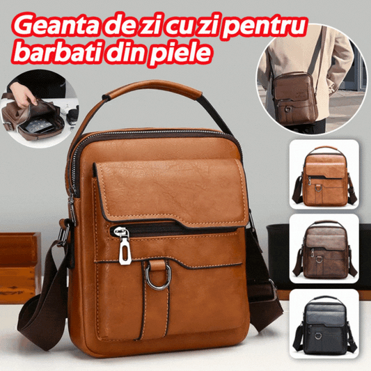 👜 Geantă De Modă Casual Din Piele De Vacă Pentru Bărbați