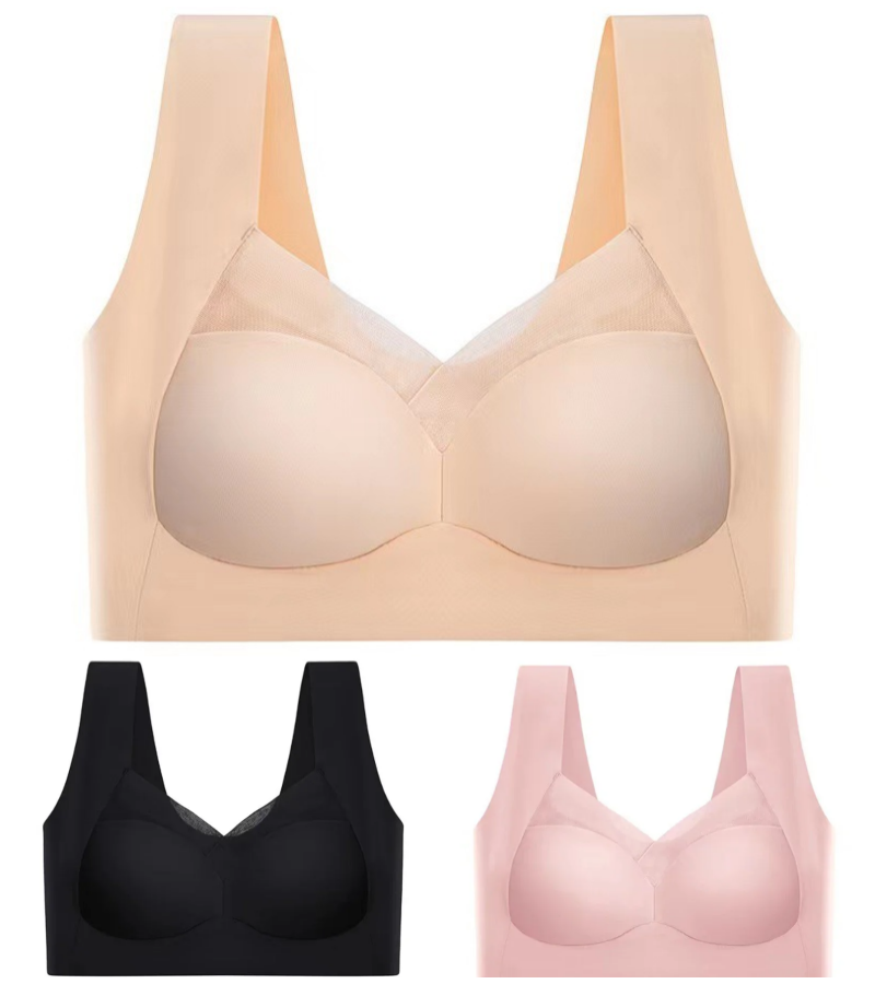 💥【Pachet de 3】【L-6XL】Sutien push-up de înaltă calitate, fără cusături, la modă și sexy, previne căderea