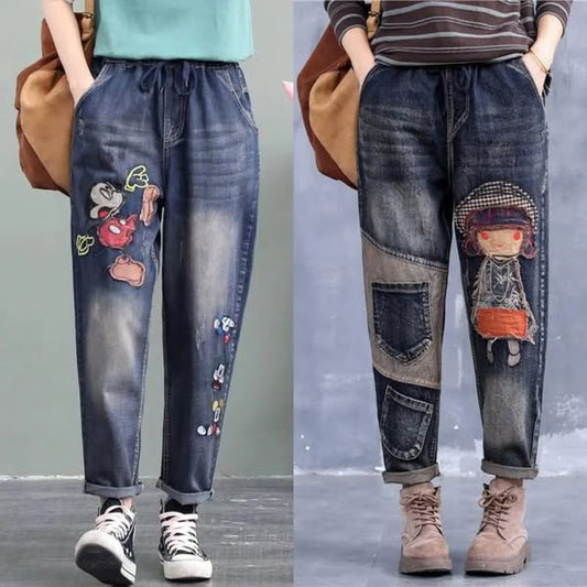 🔥【S-5XL】Blugi de dama la moda cu talie elastica, la moda si comozi, multe marimi disponibile