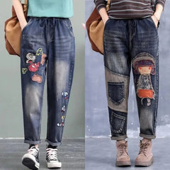 🔥【S-5XL】Blugi de dama la moda cu talie elastica, la moda si comozi, multe marimi disponibile