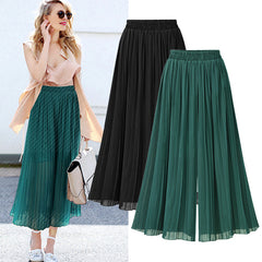 💖【M-6XL】Pantaloni decupați casual, plisați, cu picioare largi