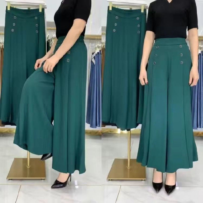 【45% OFF】💖 Fusta drapată de damă la modă, cu picioare largi și talie înaltă【M-5XL】