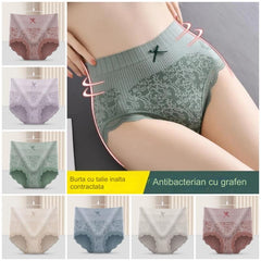 🔥【Cumpărați 4 primiți 4 gratuit】🔥Slip de damă cu talie înaltă, antibacteriană, absorbantă de umiditate