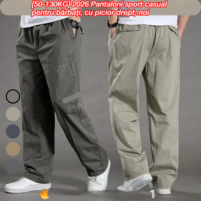 🔥【50-130KG】2026 noi pantaloni drepti casual pentru bărbați de mărime mare