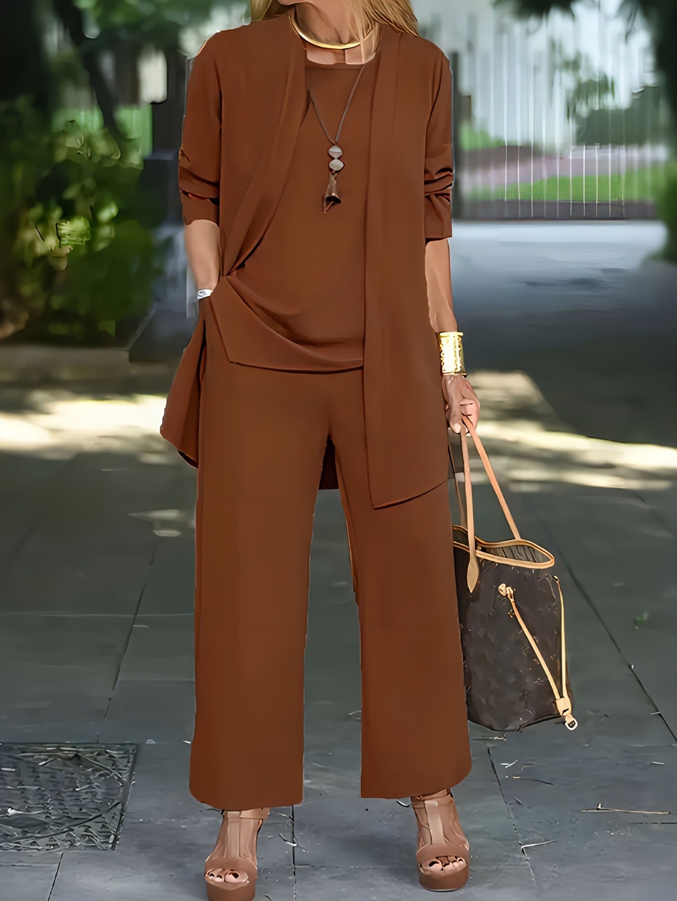 🧥Set elegant de 3 piese pentru femei, cu croială lejeră🍂