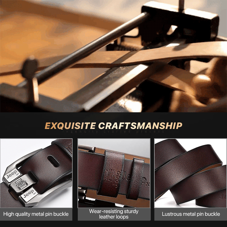 【Cumpără 1 primești 1 gratis】Cureaua retro barbati high-end，Cureaua de blugi cu catarama din piele naturala，Cataramă simplă și la modă, piele de vacă selectată cu un singur strat, puternică și durabilă