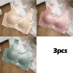 👙【Set de 3 piese】Sutien din dantelă nou și îmbunătățit, confortabil, mărime plus (reducere 49%)