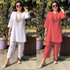 🔥【Top + Pantaloni】2026 costum casual pentru femei din bumbac și in, în stil etnic