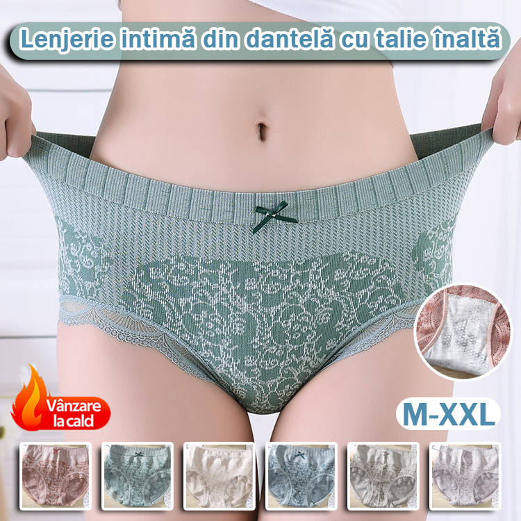 🔥【Cumpărați 4 primiți 4 gratuit】🔥Slip de damă cu talie înaltă, antibacteriană, absorbantă de umiditate