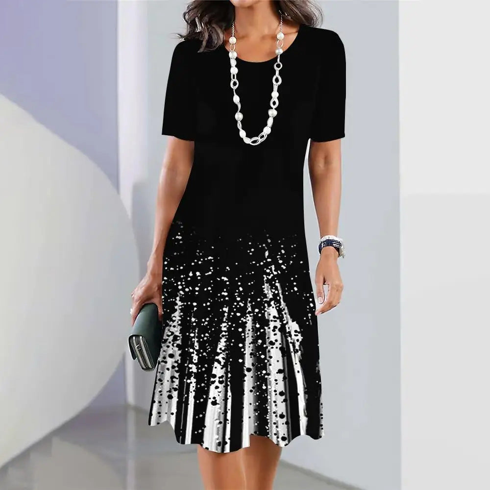 【S-5XL】Rochie retro eleganta cu gat rotund