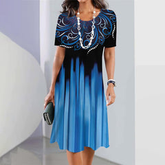 【S-5XL】Rochie retro eleganta cu gat rotund