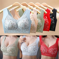 🔥🔥【3 buc】💕🎁【40kg-100kg】Sutien de mărime mare din mătase de gheață fără cusături, respirabil și reglabil