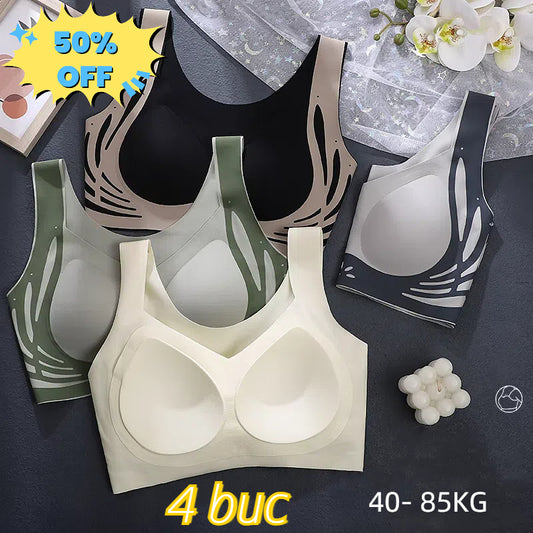 😍【Pachet de 4】Sutien pentru femei fără sârmă, dintr-o bucată❤️【40-85KG】