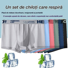 🧊【Cumpărați 3 obțineți 3 gratuit】Boxer subțire și respirabil din mătase glacială pentru bărbați, bestseller de vară