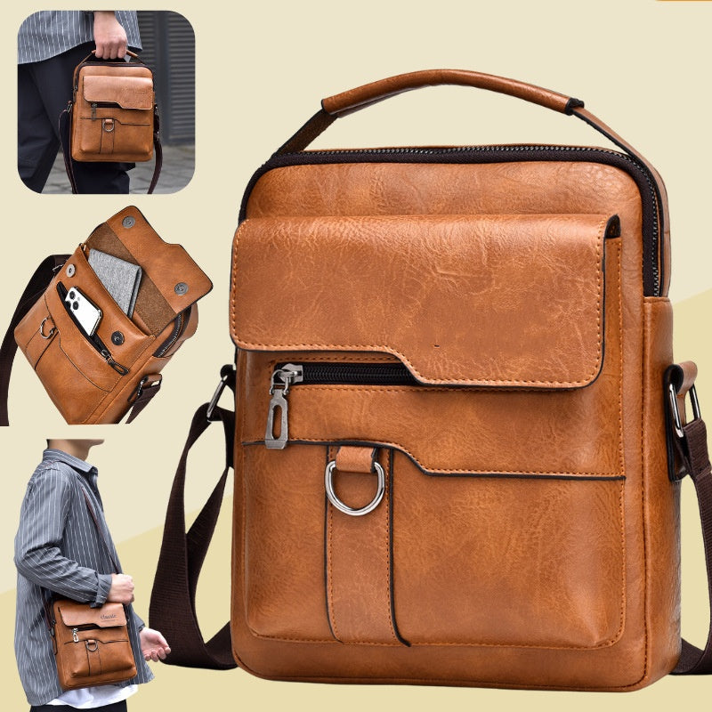 👜 Geantă De Modă Casual Din Piele De Vacă Pentru Bărbați