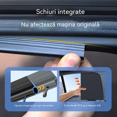 [Set de 4 piese] Cortină parasolară pentru geam auto cu șină glisantă și izolație termică