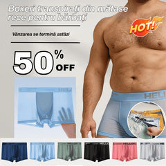 🧊【Cumpărați 3 obțineți 3 gratuit】Boxer subțire și respirabil din mătase glacială pentru bărbați, bestseller de vară