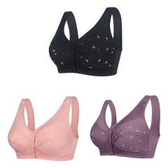 ✨【Cumpără 1 primești 2 gratis】💞[40-105kg]Sutien elegant din bumbac cu nasturi în față pentru femei de vârstă mijlocie🎉49% REDUCERE