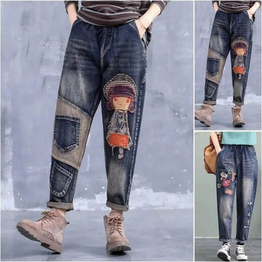 🔥【S-5XL】Blugi de dama la moda cu talie elastica, la moda si comozi, multe marimi disponibile