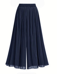 💖【M-6XL】Pantaloni decupați casual, plisați, cu picioare largi