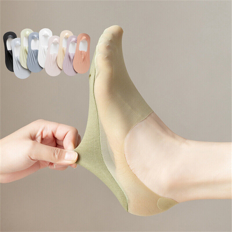 🧦【9 perechi】 Șosete invizibile, super subțiri, superficiale, din silicon antiderapante pentru femei