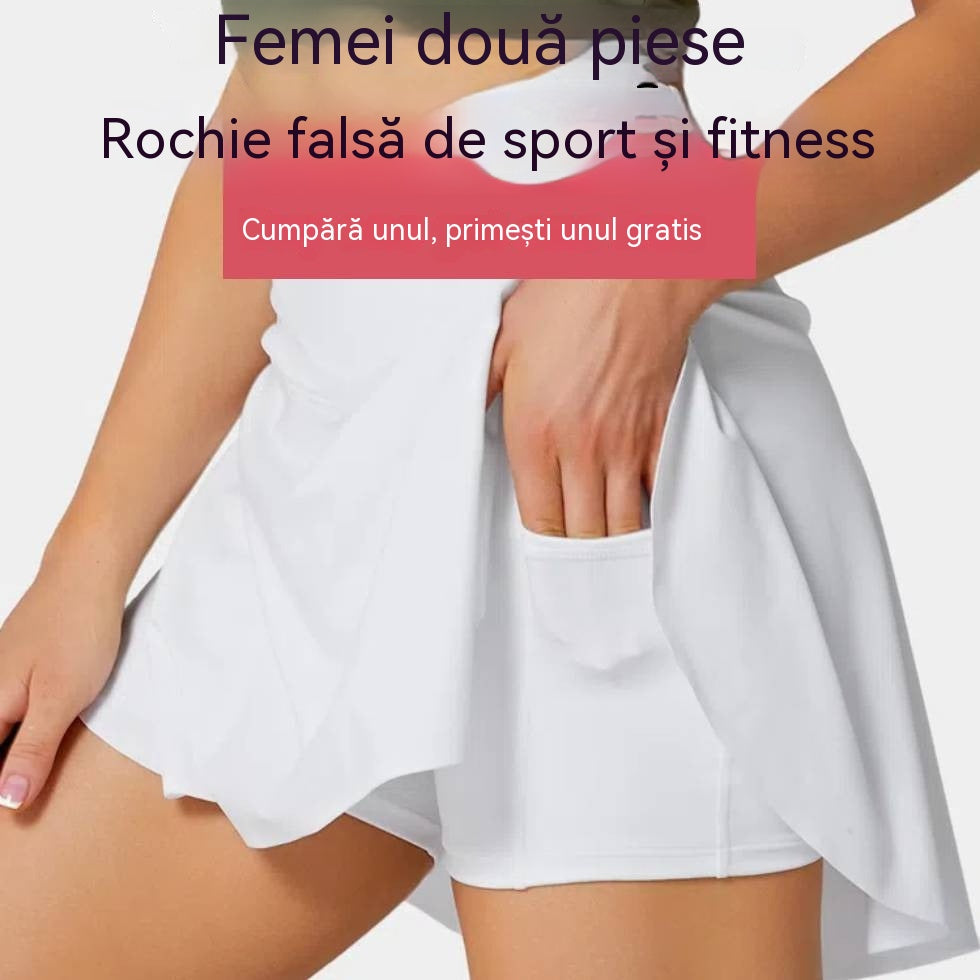 ✨Cumpără 1, primești 1 gratuit🔥【2 piese】Fustă sport fitness pentru femei, format din 2 piese