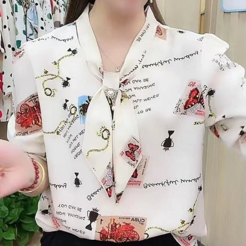 💥【Cumpărați 1 și primiți 1 gratuit】Cămașă elegantă nouă, mâneci trei sferturi, imprimeu din șifon