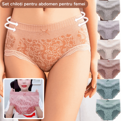 🔥【Cumpărați 4, primiți 4 gratuit】🔥Slip de damă cu talie înaltă, antibacteriană, absorbantă de umiditate