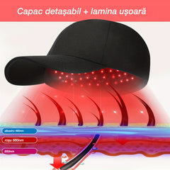 🧢 🔴Cască portabilă pentru terapie cu lumină pentru păr 🔋 Baterie încorporată ✨ Pentru bărbați și femei