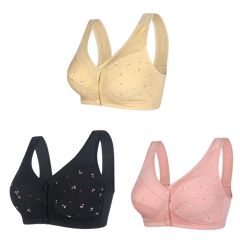 ✨【Cumpără 1 primești 2 gratis】💞[40-105kg]Sutien elegant din bumbac cu nasturi în față pentru femei de vârstă mijlocie🎉49% REDUCERE