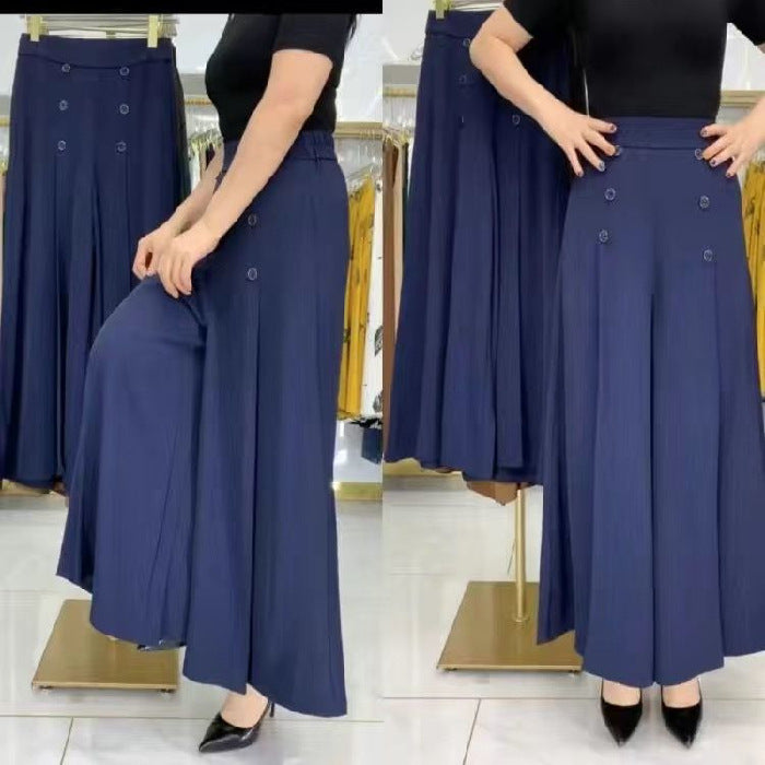 【45% OFF】💖 Fusta drapată de damă la modă, cu picioare largi și talie înaltă【M-5XL】
